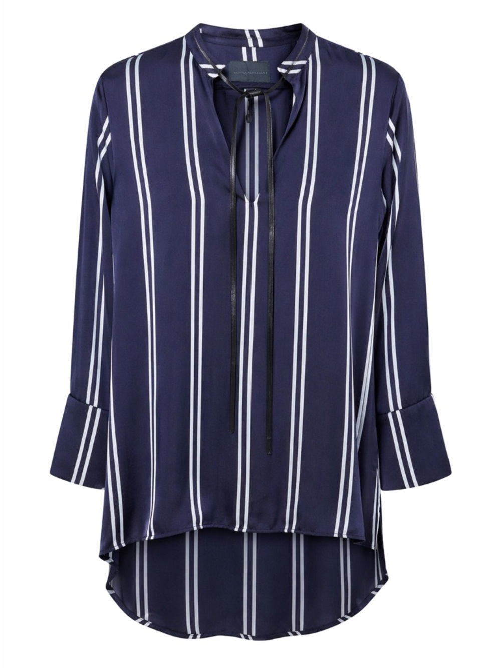Hotel Particulier Navy & White Striped Tunic with Leather tie Detail SZ M